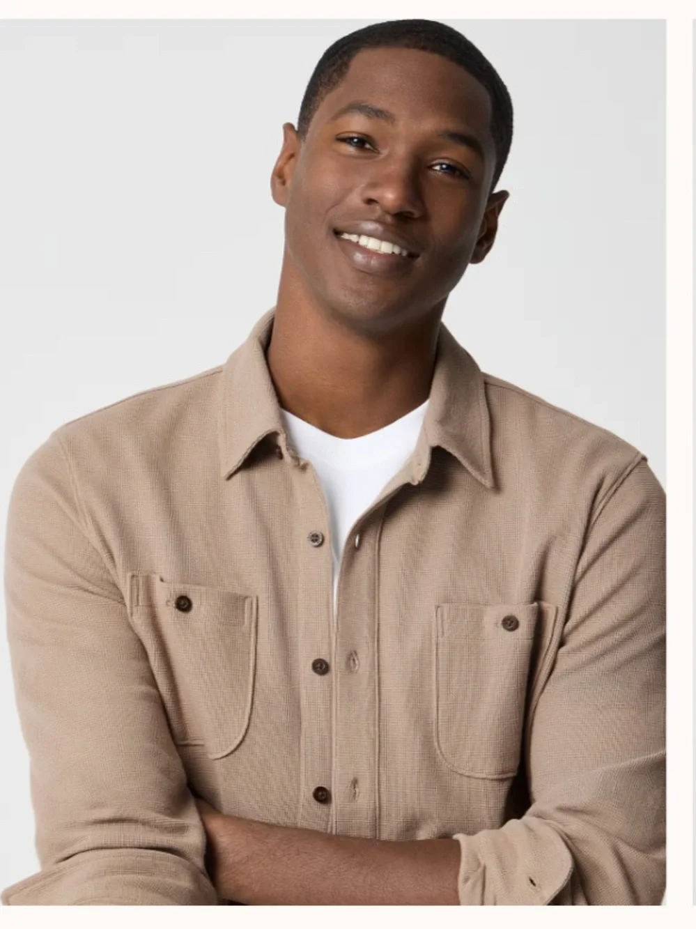 J crew birch bark Waffle-knit shirt